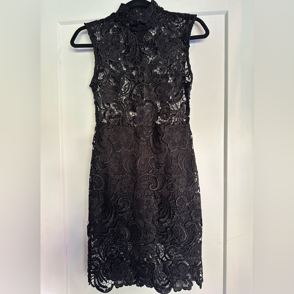 Miss Holly. Elegant Black Lace Dress